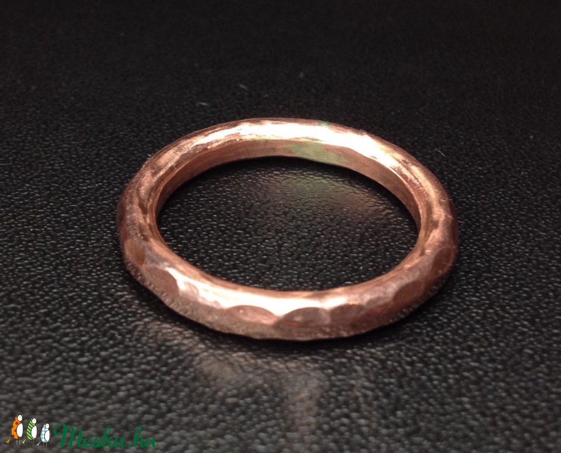 Kalapált gyűrű - vörösréz -  - Meska.hu