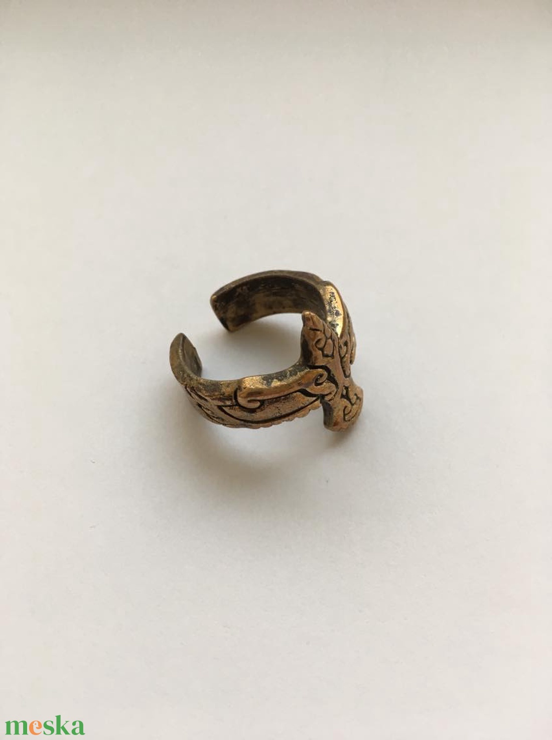 Táltos-Sólyom gyűrű - antikolt bronz - ékszer - gyűrű - figurális gyűrű - Meska.hu