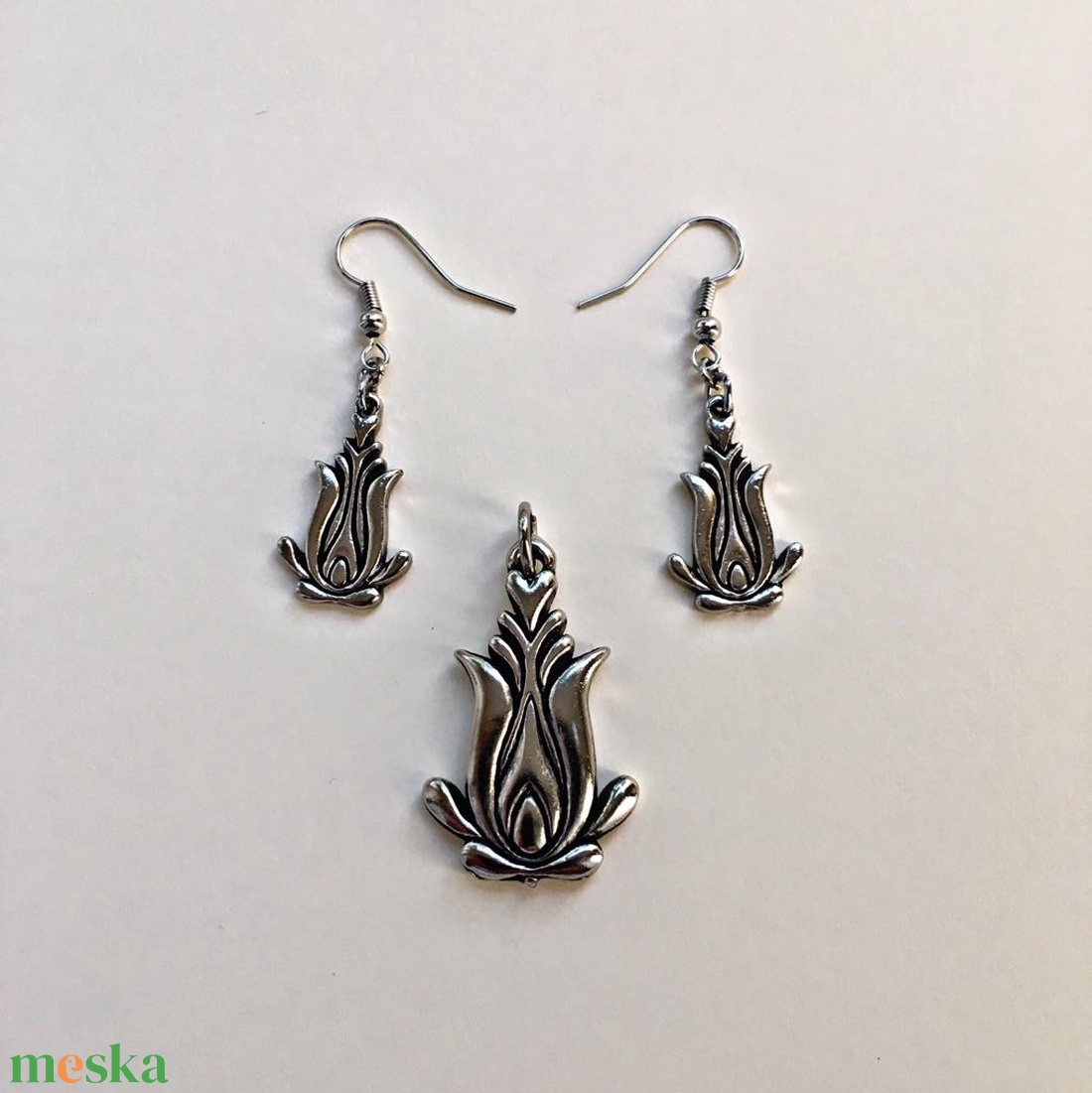 Székely Tulipán medál és fülbevaló szett - ékszer - ékszerszett - Meska.hu