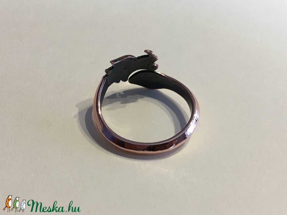 Sárkányos gyűrű - vörösréz - ékszer - gyűrű - figurális gyűrű - Meska.hu