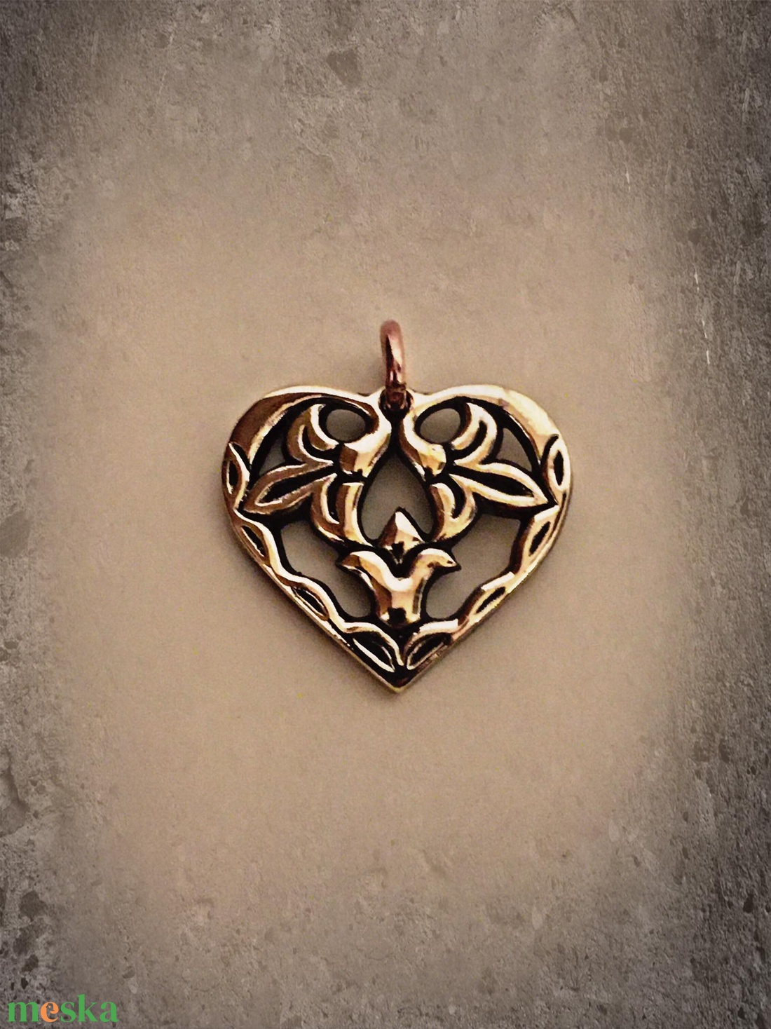 Tulipános szív-életfa bronz medál - ékszer - nyaklánc - medál - Meska.hu Tulipános szív-életfa bronz medál - ékszer - nyaklánc - medál - Meska.hu