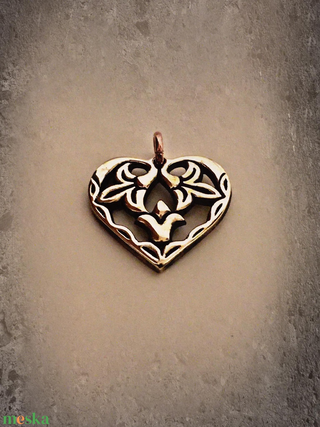 Tulipános szív-életfa bronz medál - ékszer - nyaklánc - medál - Meska.hu Tulipános szív-életfa bronz medál - ékszer - nyaklánc - medál - Meska.hu