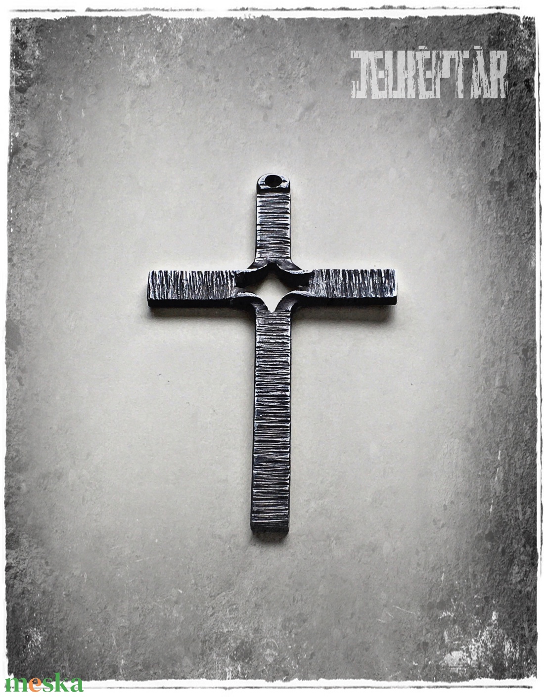 Kovácsolt archaikus acélkereszt - ékszer - nyaklánc - medál - Meska.hu