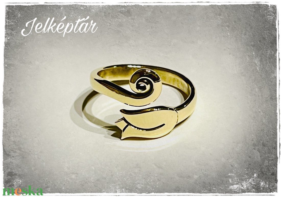 Kovácsolt tulipános gyűrű - sárgaréz - ékszer - gyűrű - figurális gyűrű - Meska.hu