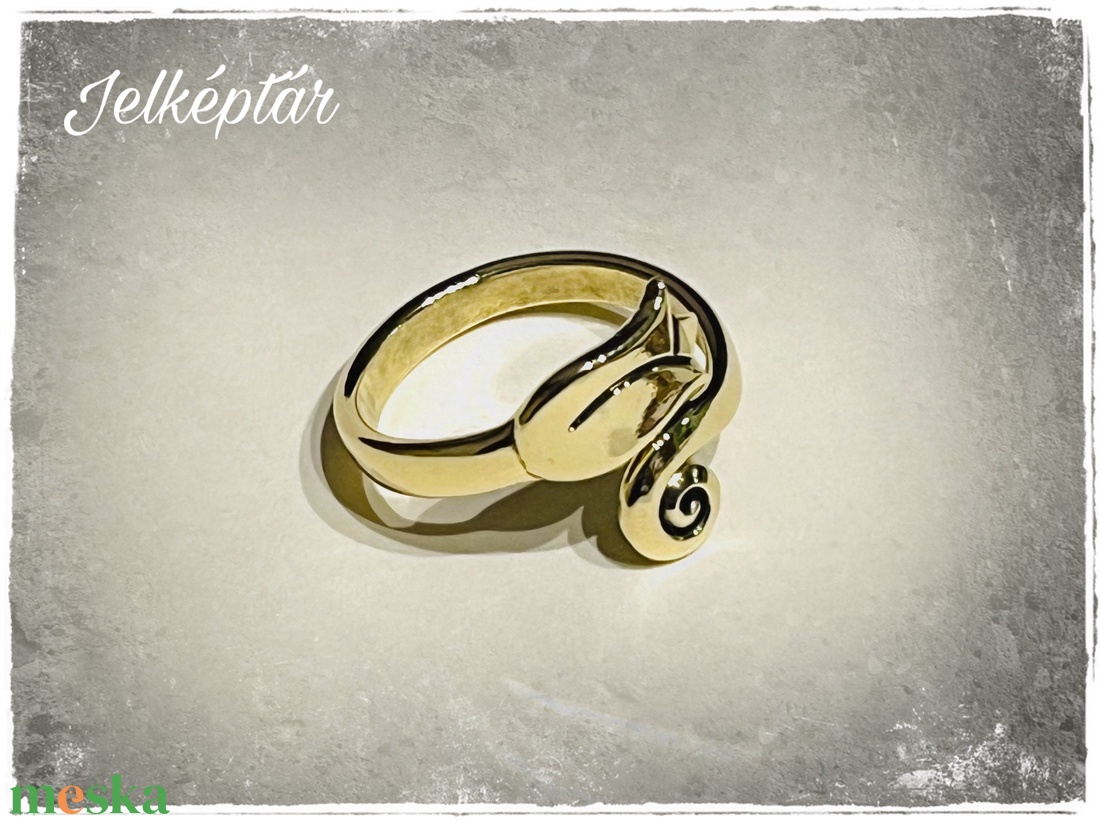Kovácsolt tulipános gyűrű - sárgaréz - ékszer - gyűrű - figurális gyűrű - Meska.hu