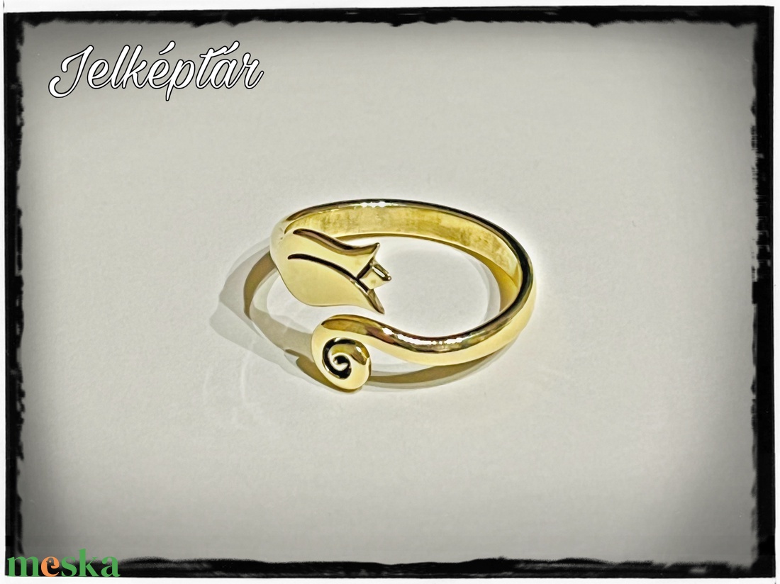 Kovácsolt tulipános gyűrű - sárgaréz - ékszer - gyűrű - figurális gyűrű - Meska.hu