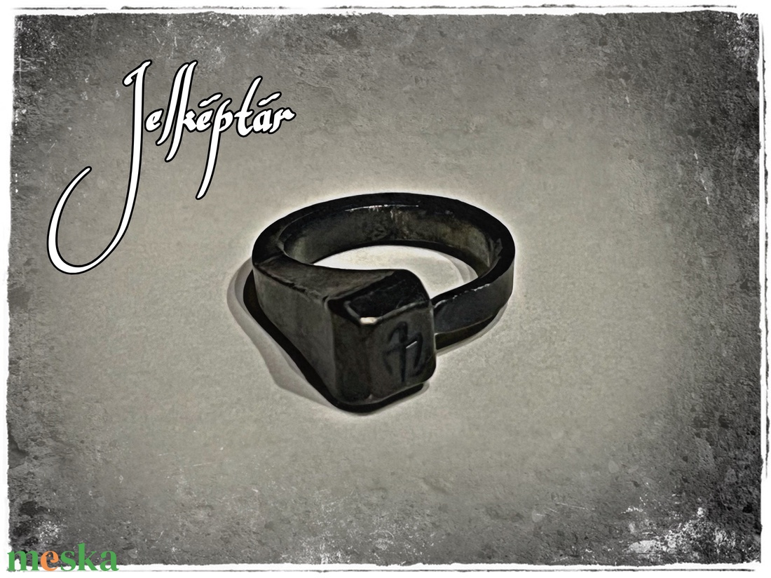 Patkószeg gyűrű turulos ligatúrával - ékszer - gyűrű - figurális gyűrű - Meska.hu