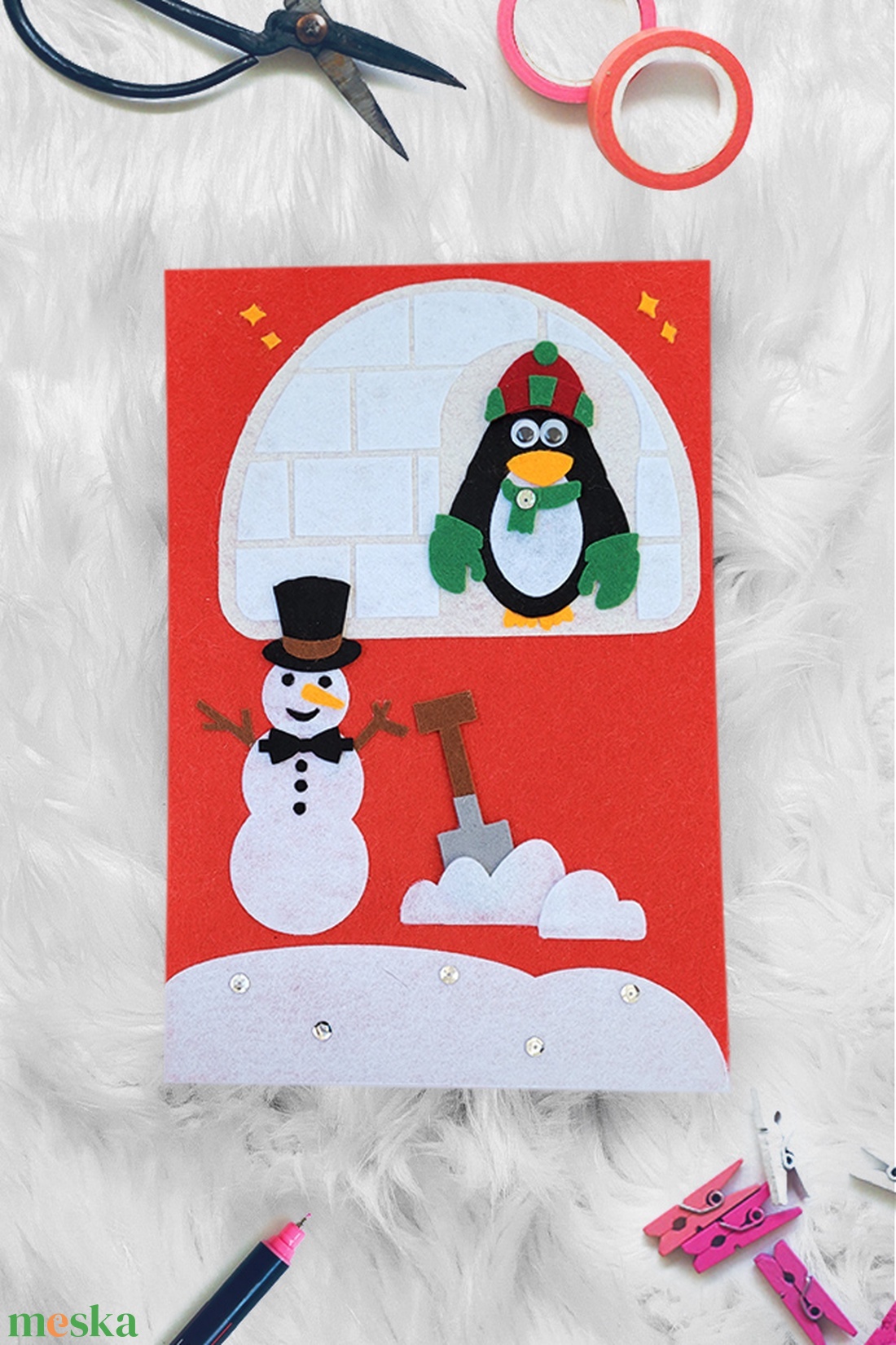 Hóember és pingvin - matatólap - játék & sport - Meska.hu
