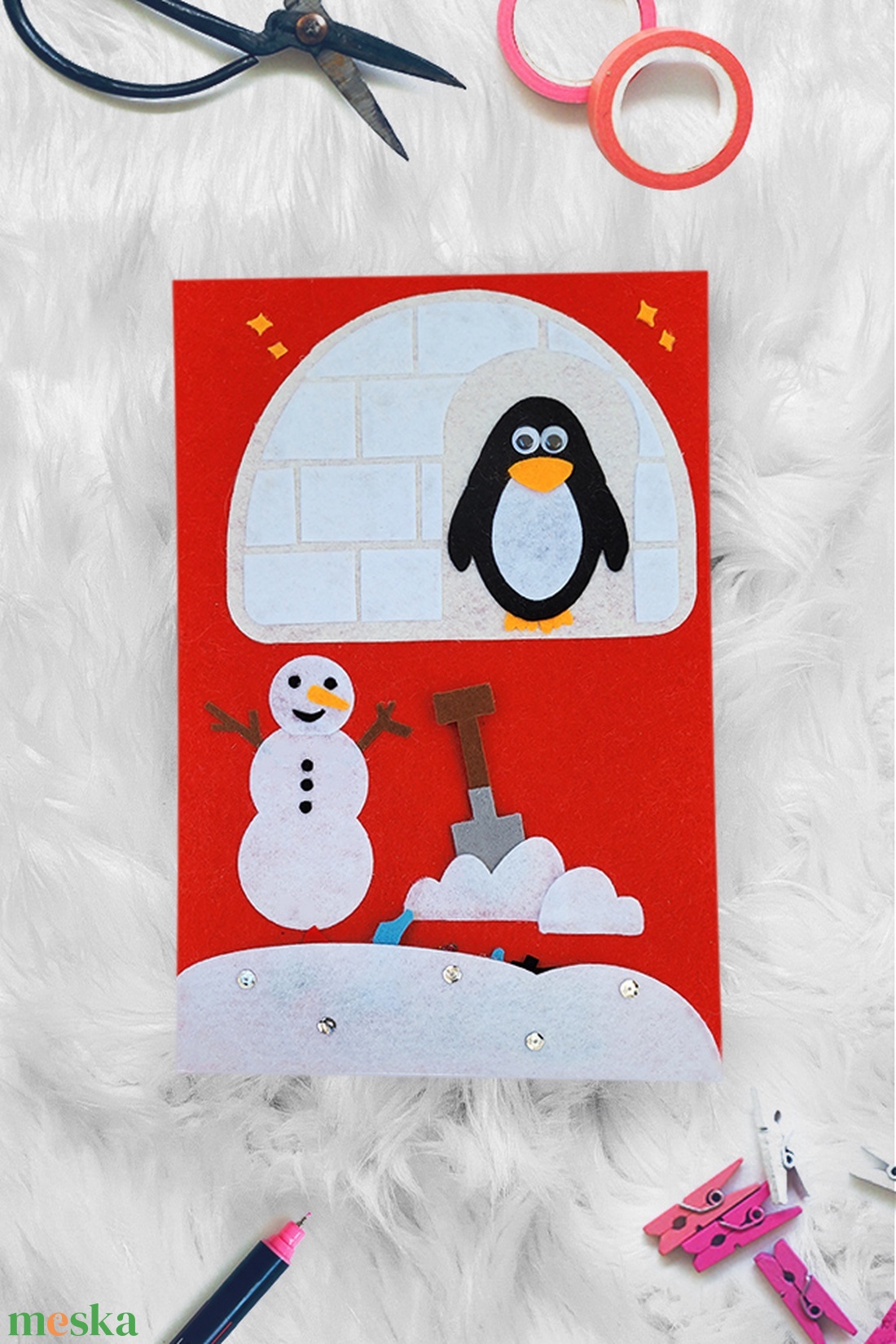 Hóember és pingvin - matatólap - játék & sport - Meska.hu