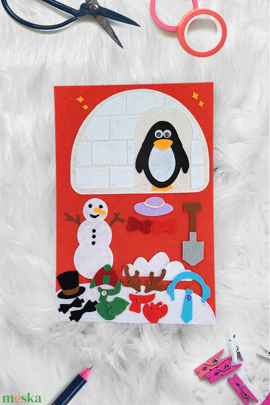 Hóember és pingvin - matatólap - játék & sport - Meska.hu
