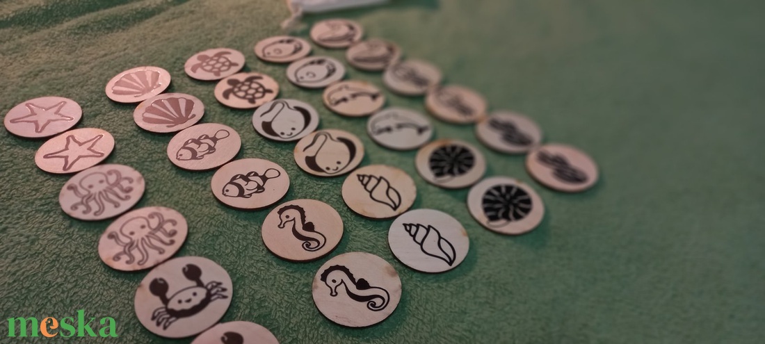 Memória játék - tengeri élőlények - játék & sport - készségfejlesztő és logikai játék - memória játékok - Meska.hu