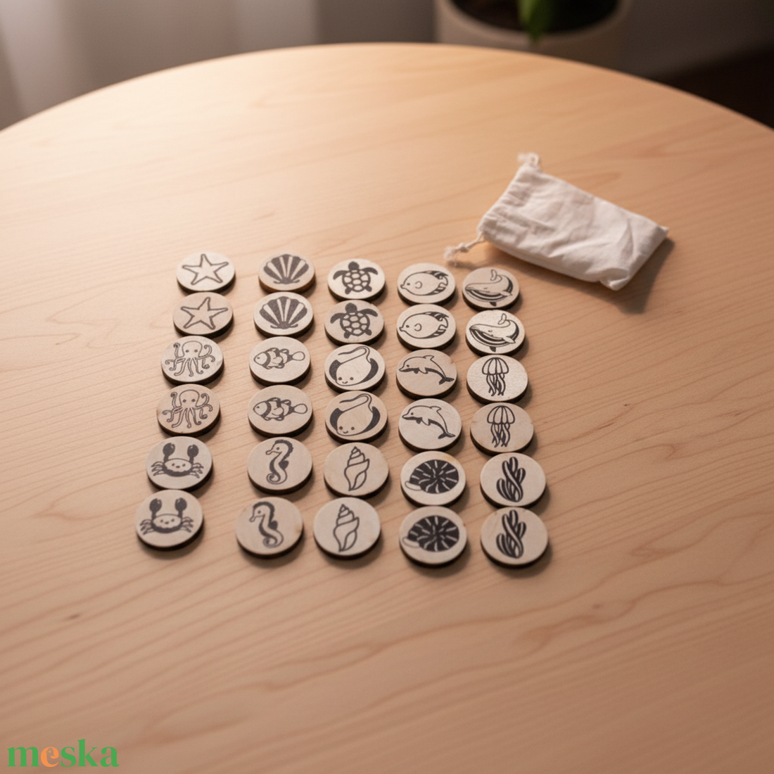 Memória játék - tengeri élőlények - játék & sport - készségfejlesztő és logikai játék - memória játékok - Meska.hu