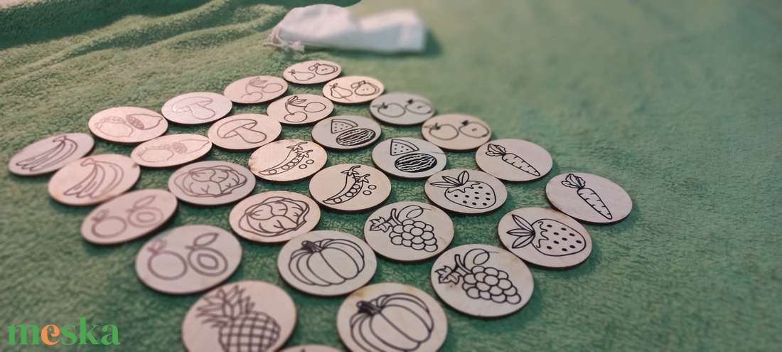 Memória játék - zöldség-gyümölcs - játék & sport - készségfejlesztő és logikai játék - memória játékok - Meska.hu