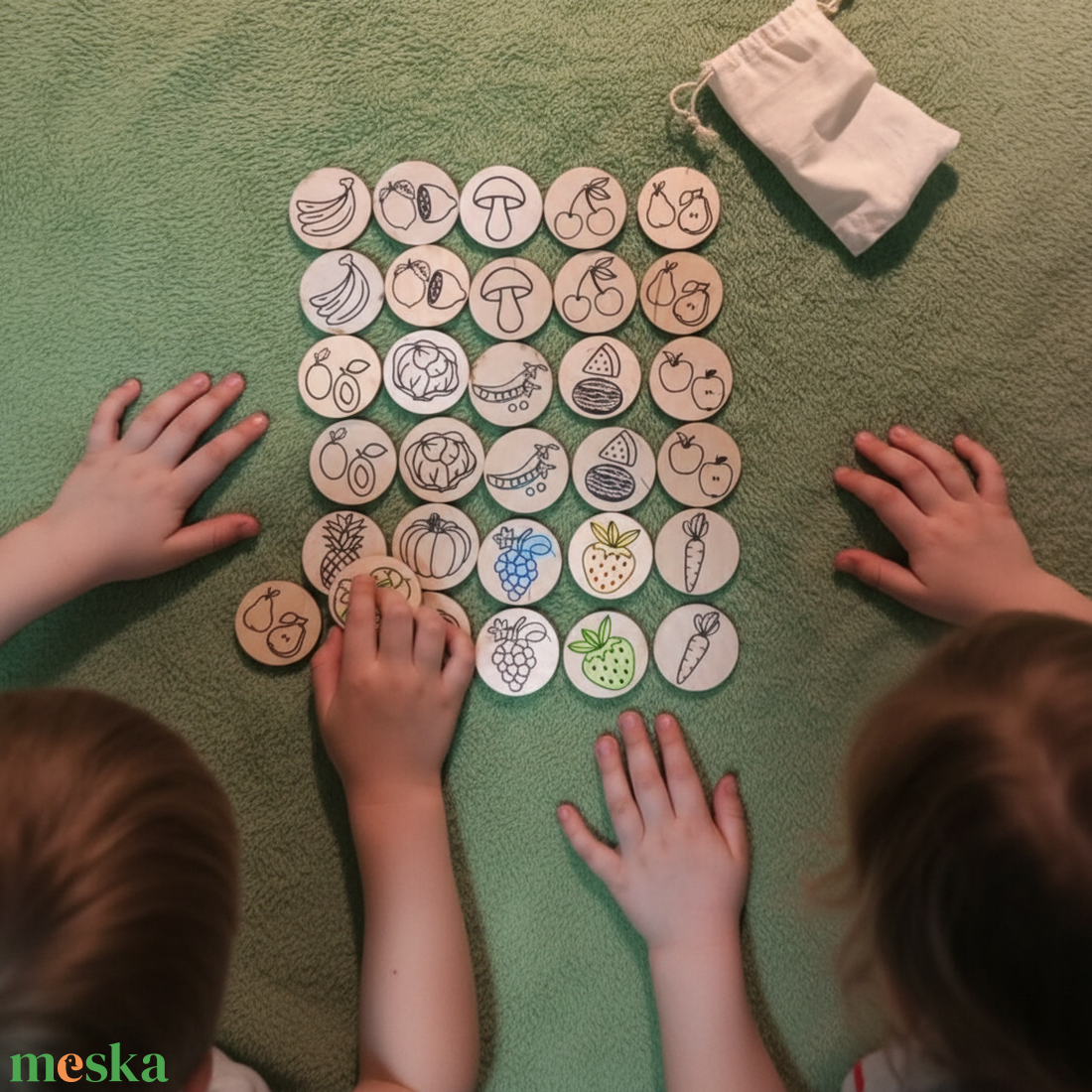 Memória játék - zöldség-gyümölcs - játék & sport - készségfejlesztő és logikai játék - memória játékok - Meska.hu