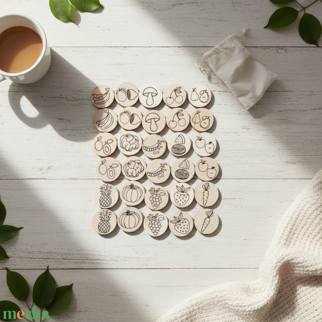 Memória játék - zöldség-gyümölcs - játék & sport - készségfejlesztő és logikai játék - memória játékok - Meska.hu