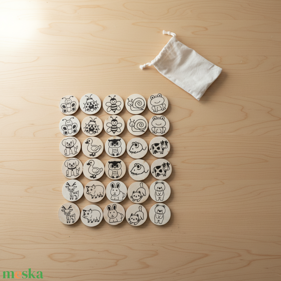 Memória játék - házi és erdei állatok - játék & sport - készségfejlesztő és logikai játék - memória játékok - Meska.hu