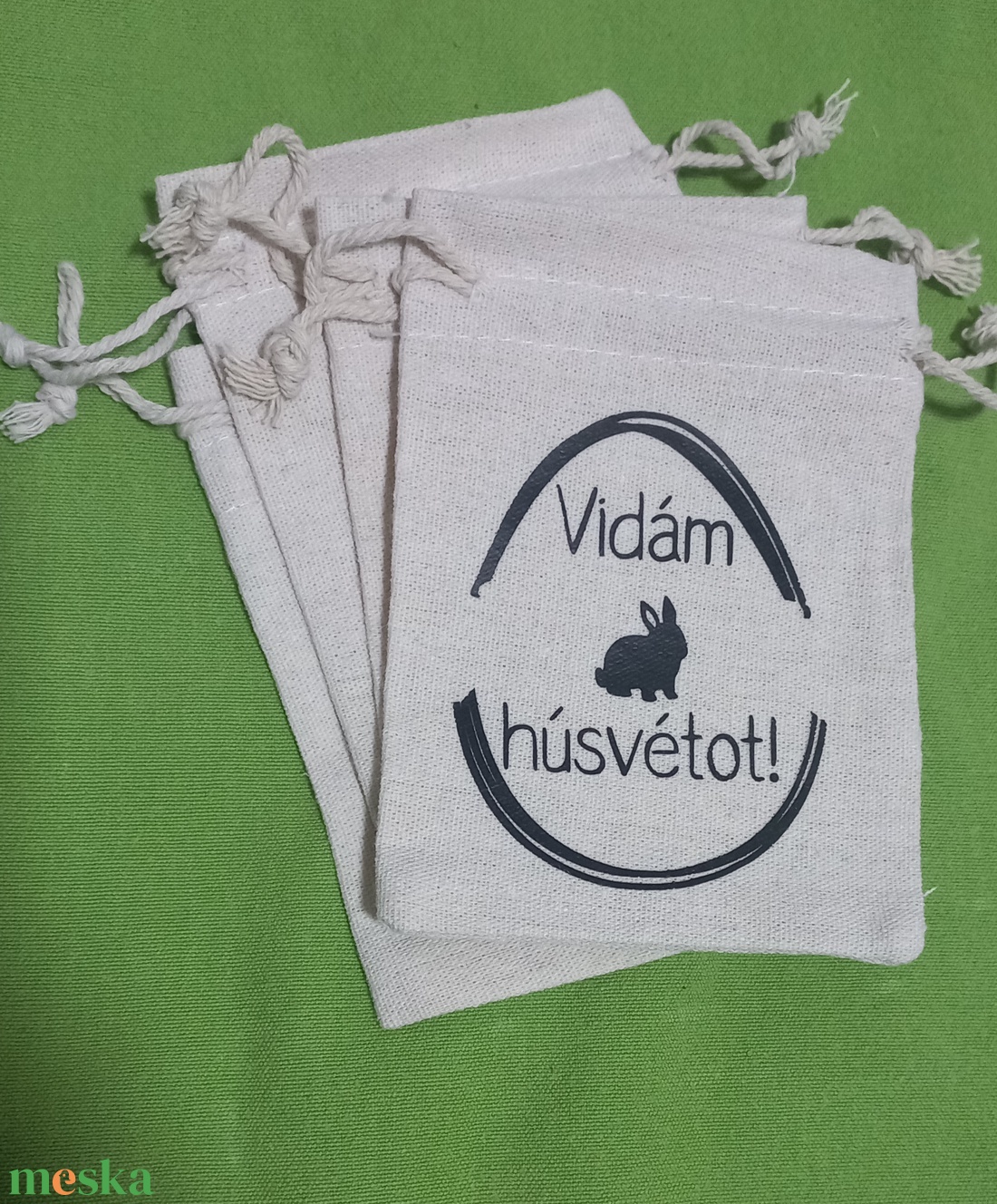 Húsvéti vászon zsákocska � apró ajándékokhoz - ünnepi díszek, dekorációk - húsvéti díszek és dekorációk - húsvéti ajándékátadó - Meska.hu