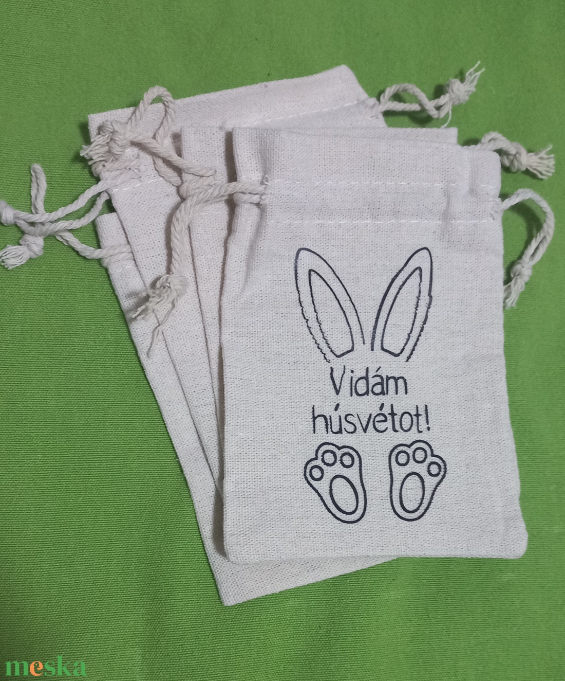 Húsvéti vászon zsákocska � apró ajándékokhoz - ünnepi díszek, dekorációk - húsvéti díszek és dekorációk - húsvéti ajándékátadó - Meska.hu