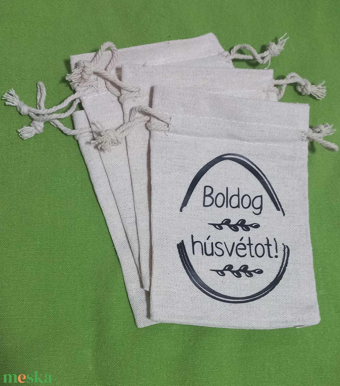 Húsvéti vászon zsákocska � apró ajándékokhoz - ünnepi díszek, dekorációk - húsvéti díszek és dekorációk - húsvéti ajándékátadó - Meska.hu