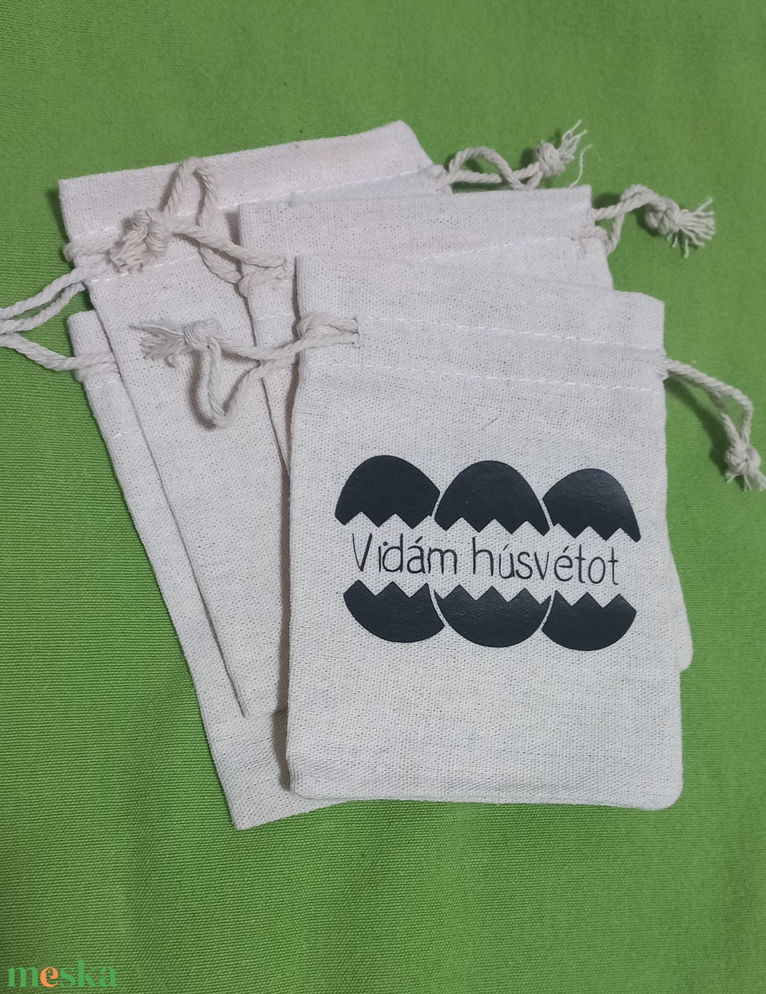 Húsvéti vászon zsákocska � apró ajándékokhoz - ünnepi díszek, dekorációk - húsvéti díszek és dekorációk - húsvéti ajándékátadó - Meska.hu