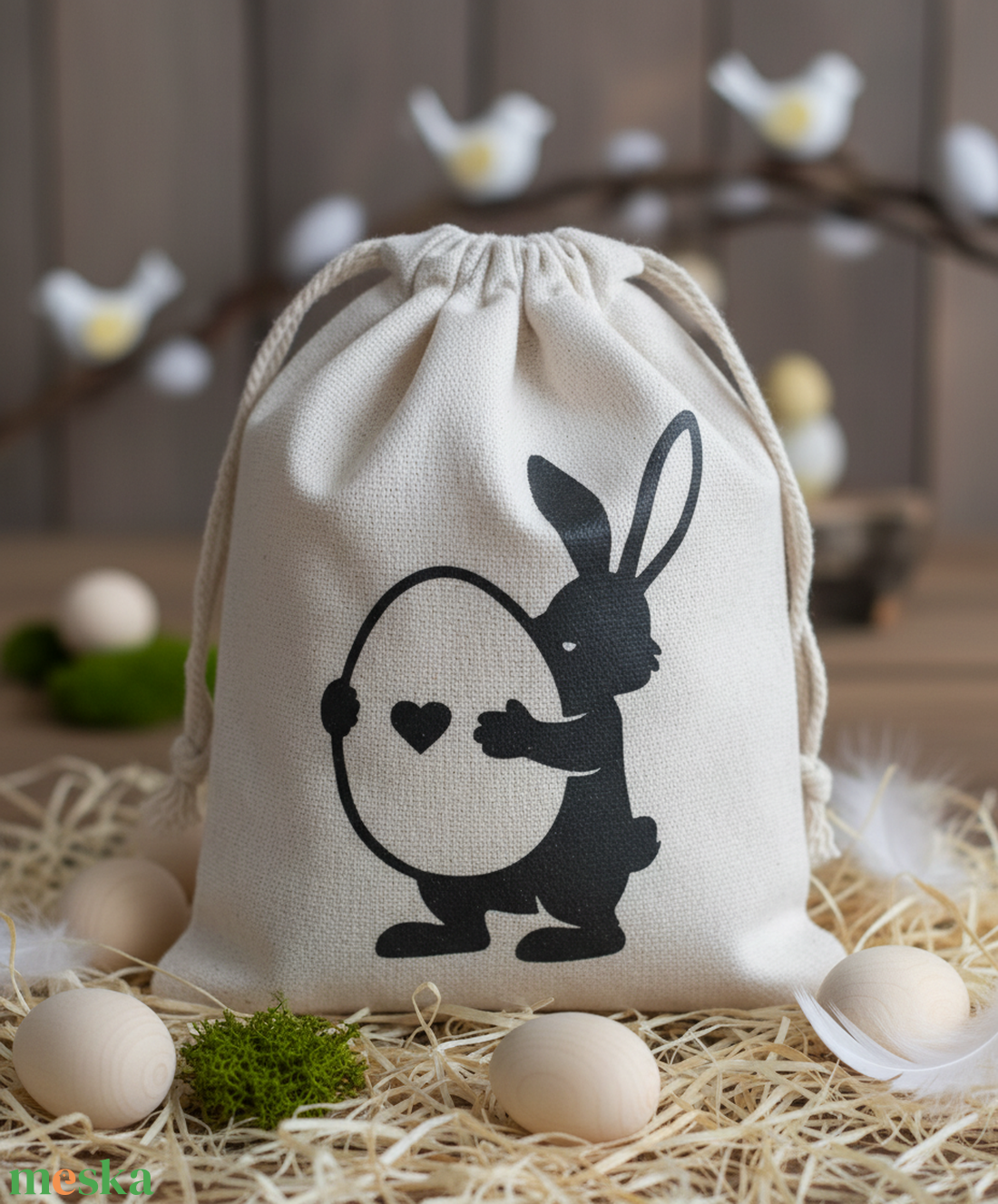 Húsvéti vászon zsákocska � apró ajándékokhoz - ünnepi díszek, dekorációk - húsvéti díszek és dekorációk - húsvéti ajándékátadó - Meska.hu