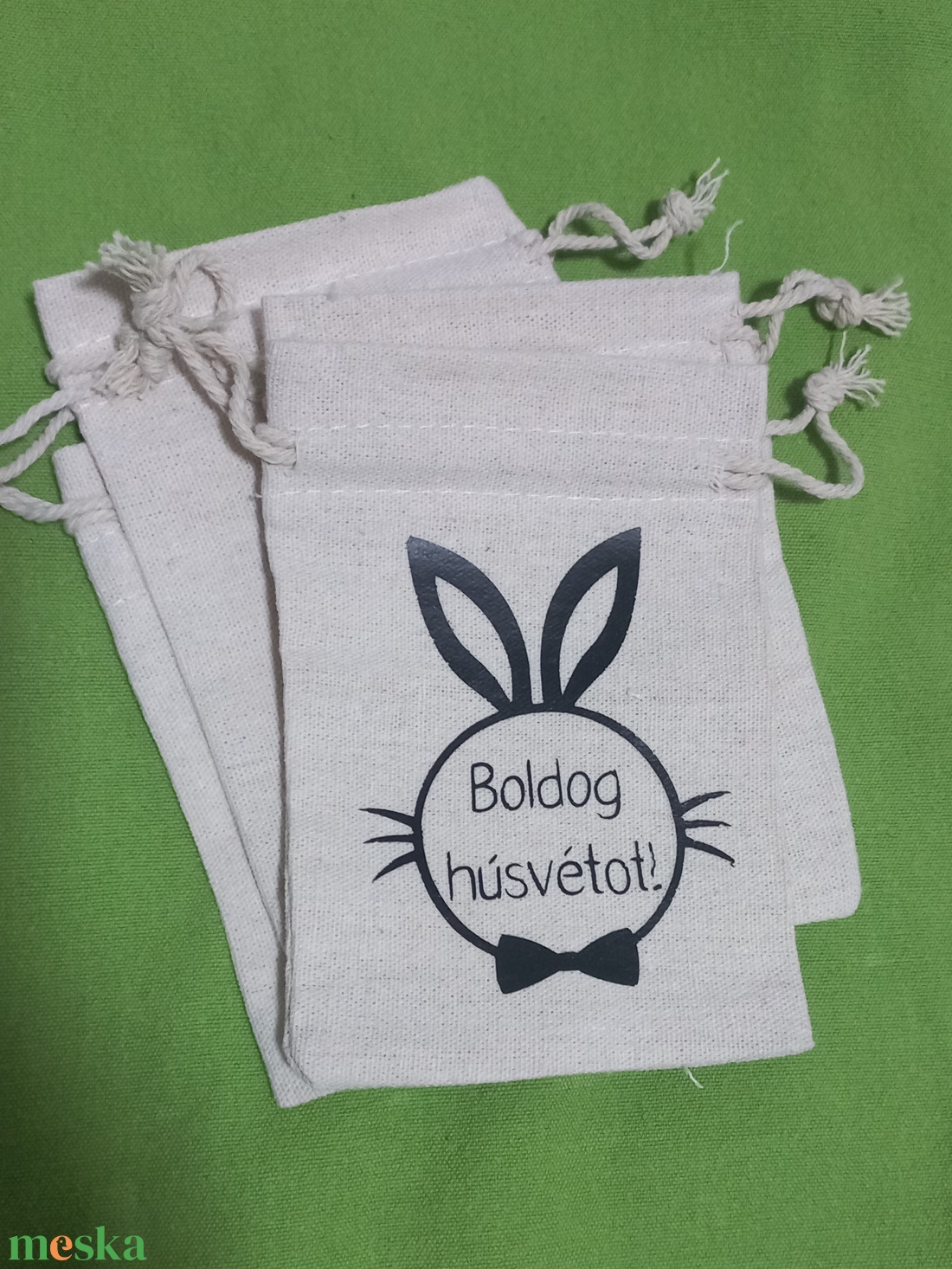 Húsvéti vászon zsákocska � apró ajándékokhoz - ünnepi díszek, dekorációk - húsvéti díszek és dekorációk - húsvéti ajándékátadó - Meska.hu