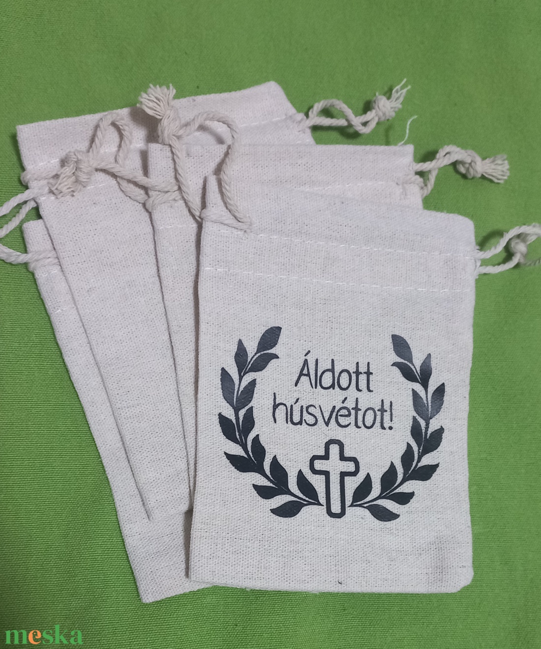 Húsvéti vászon zsákocska � apró ajándékokhoz - ünnepi díszek, dekorációk - húsvéti díszek és dekorációk - húsvéti ajándékátadó - Meska.hu