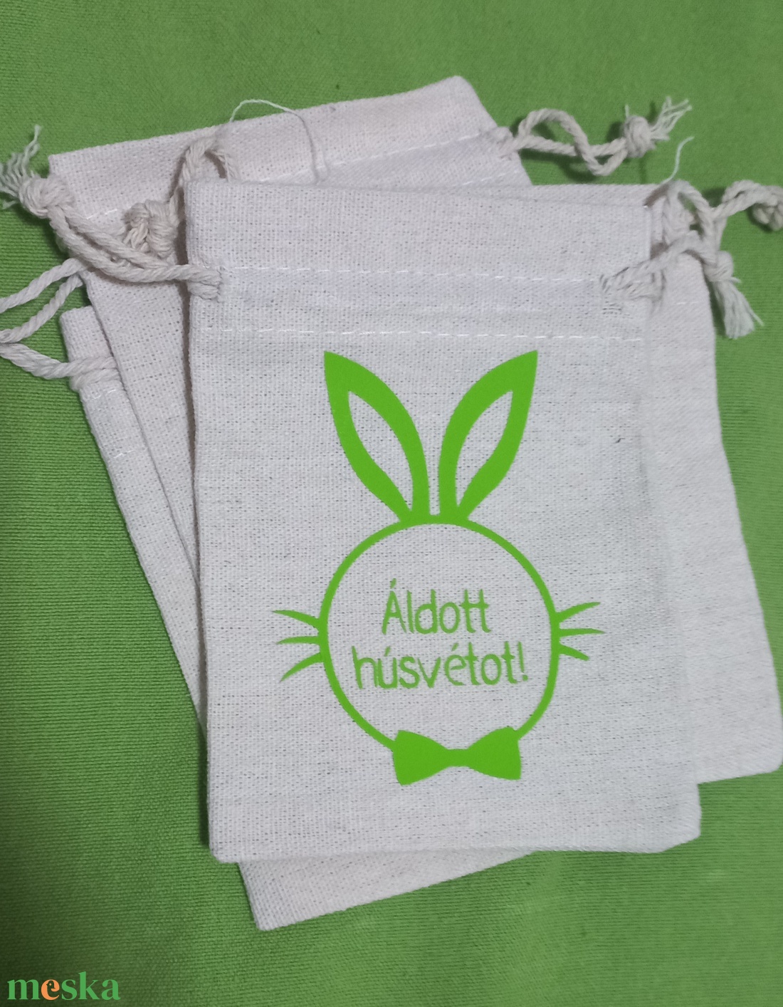 Húsvéti vászon zsákocska � apró ajándékokhoz - ünnepi díszek, dekorációk - húsvéti díszek és dekorációk - húsvéti ajándékátadó - Meska.hu
