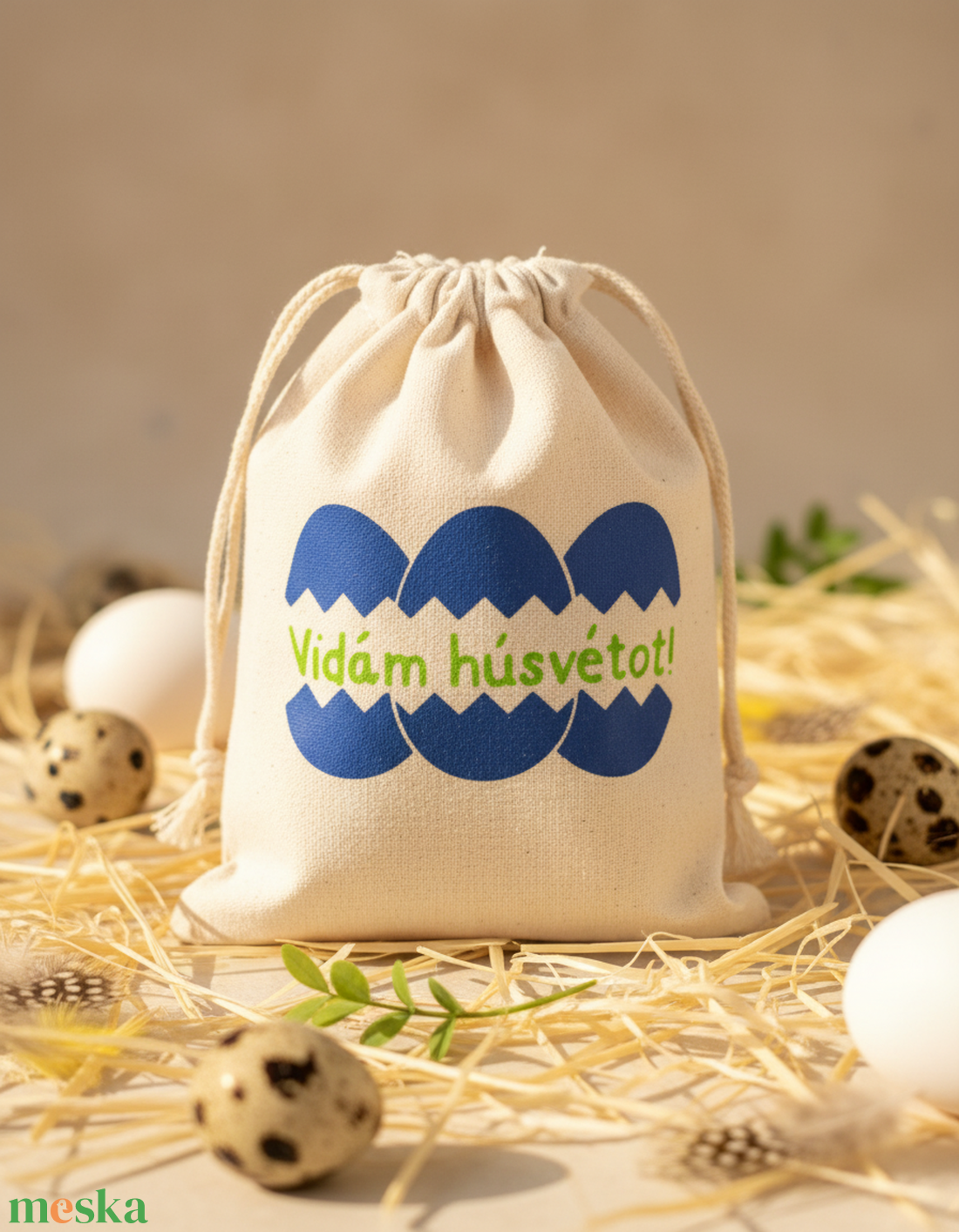 Húsvéti vászon zsákocska � apró ajándékokhoz - ünnepi díszek, dekorációk - húsvéti díszek és dekorációk - húsvéti ajándékátadó - Meska.hu