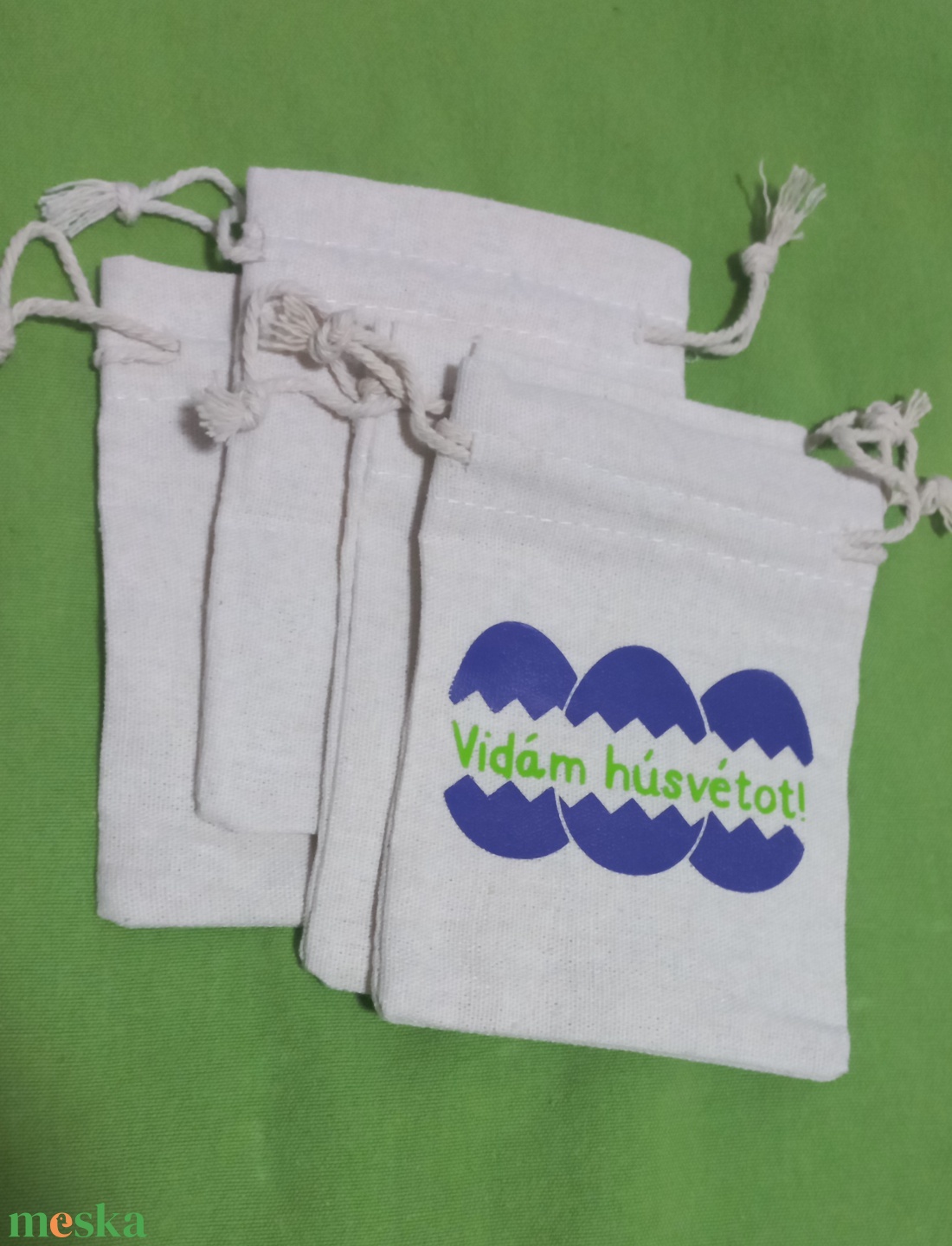 Húsvéti vászon zsákocska � apró ajándékokhoz - ünnepi díszek, dekorációk - húsvéti díszek és dekorációk - húsvéti ajándékátadó - Meska.hu
