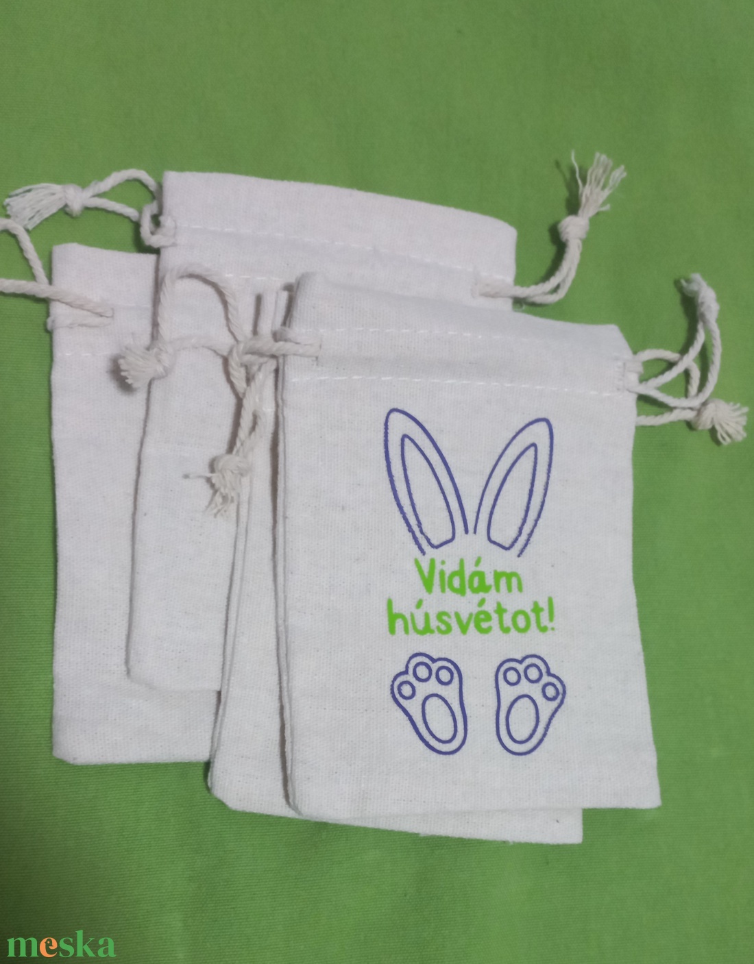 Húsvéti vászon zsákocska � apró ajándékokhoz - ünnepi díszek, dekorációk - húsvéti díszek és dekorációk - húsvéti ajándékátadó - Meska.hu