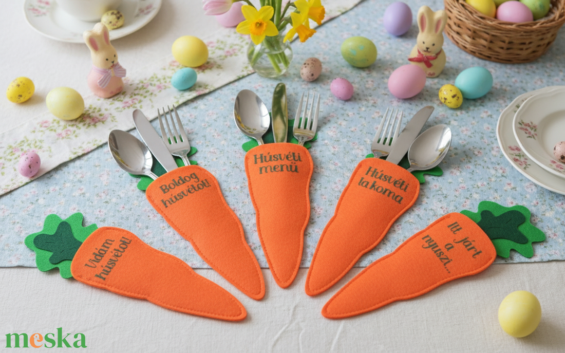 Vidám répa evőeszköztartó - ünnepi díszek, dekorációk - húsvéti díszek és dekorációk - húsvéti tálalás - Meska.hu