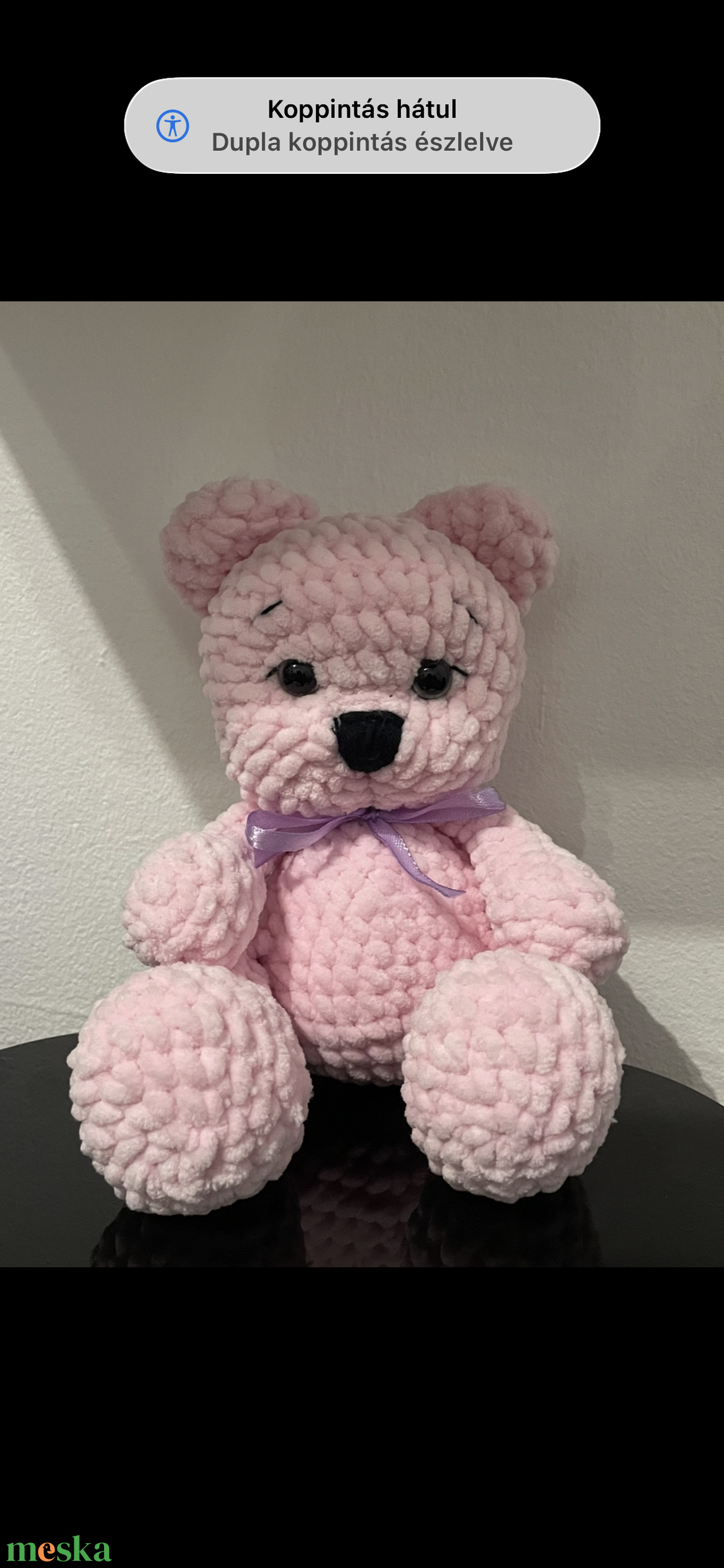 Horgolt rózsaszín maci - játék & sport - plüssállat & játékfigura - maci - Meska.hu