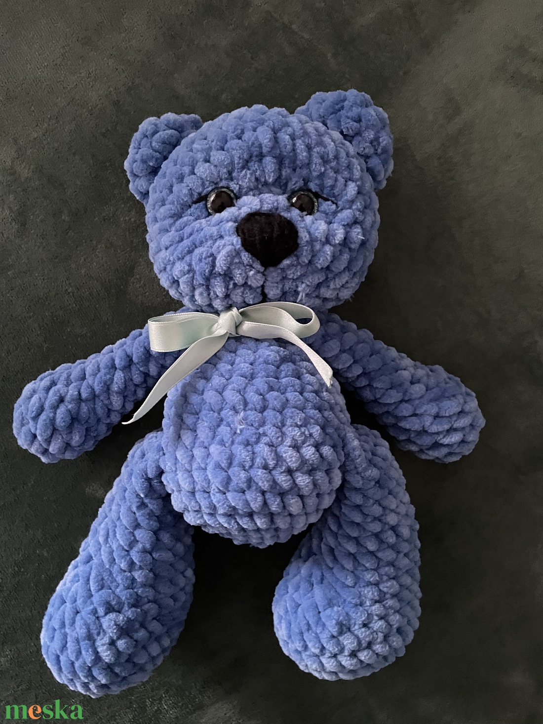Horgolt kék maci - játék & sport - plüssállat & játékfigura - maci - Meska.hu