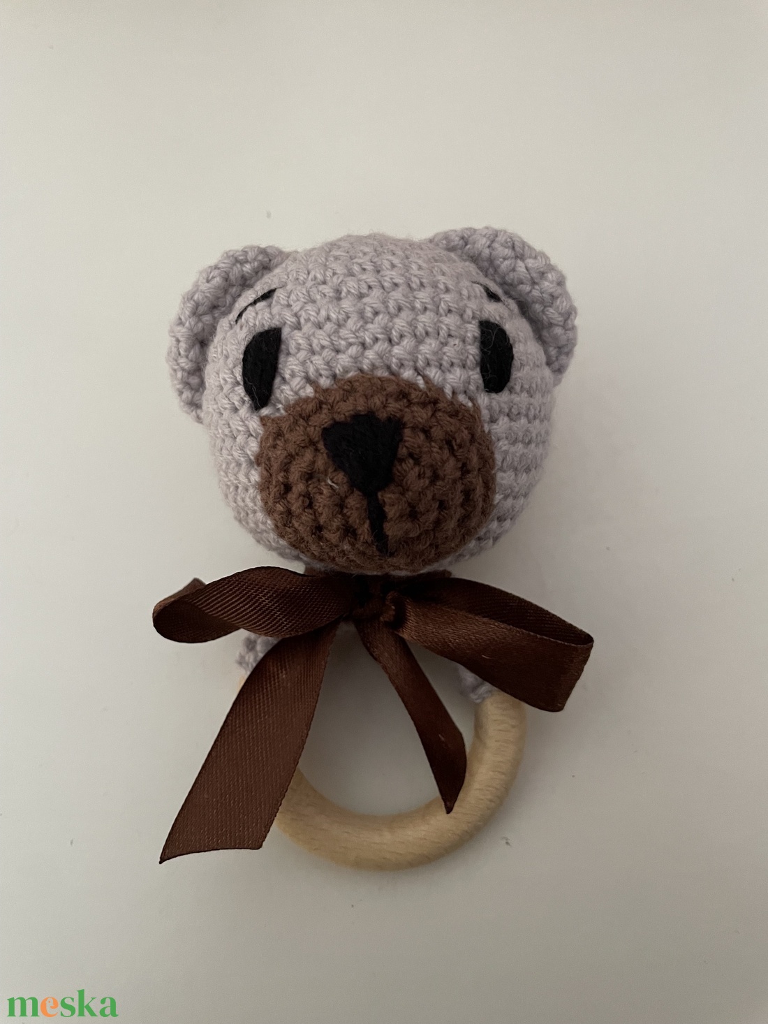 Horgolt maci csörgő - baba - mama - baba játékok - csörgő - Meska.hu