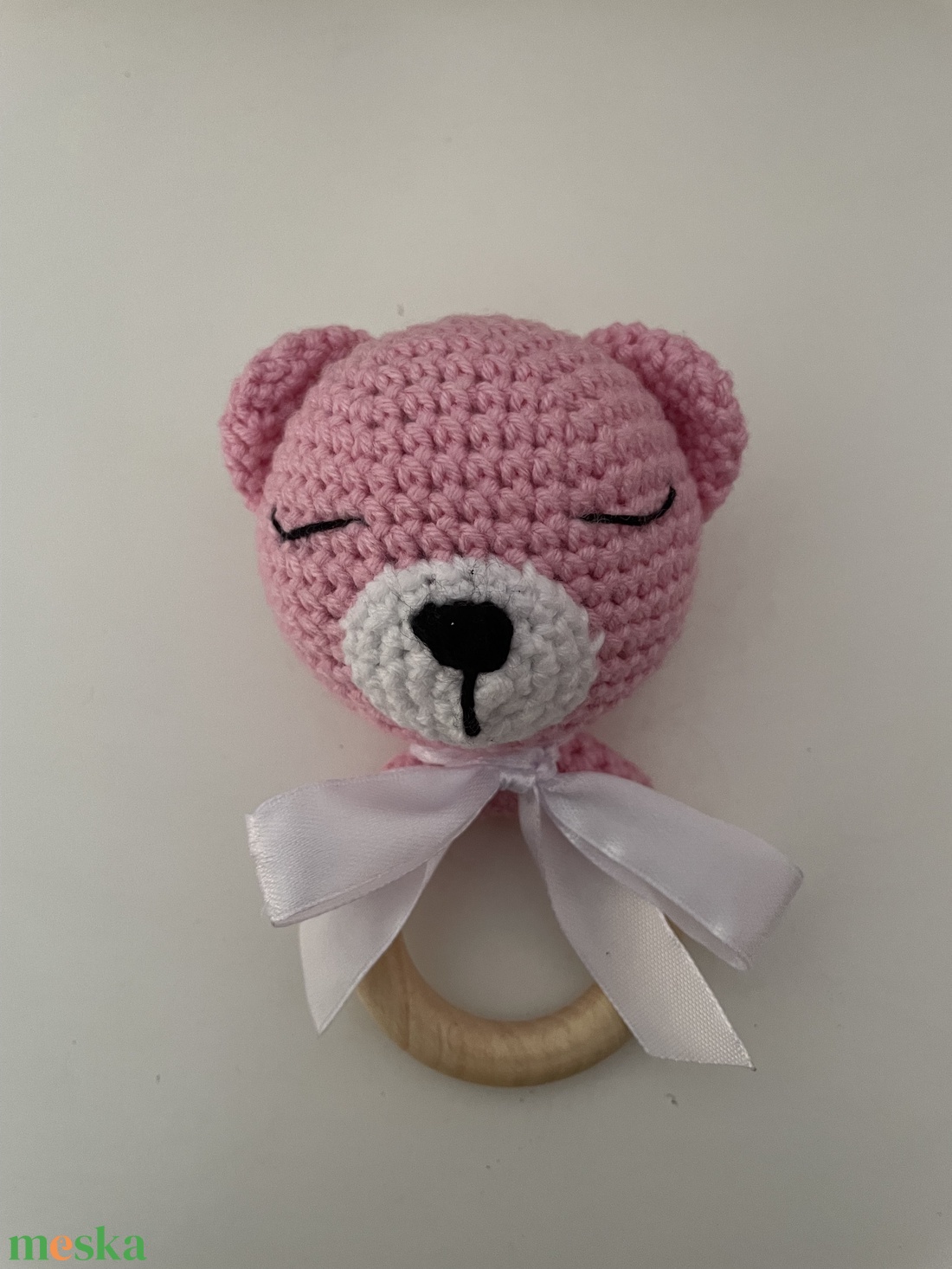 Horgolt maci csörgő - baba - mama - baba játékok - csörgő - Meska.hu