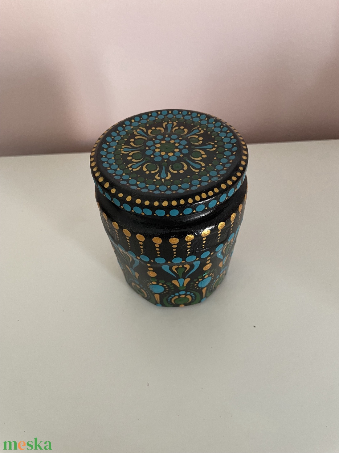 Kézzel festett csavaros üveg - otthon & életmód - dekoráció - dísztárgy - Meska.hu