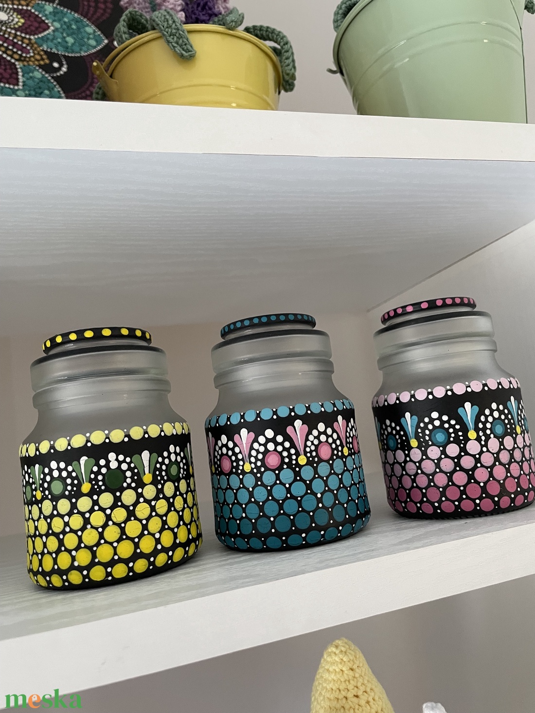 Kézzel festett üvegek - otthon & életmód - dekoráció - asztal és polc dekoráció - bonsai - Meska.hu