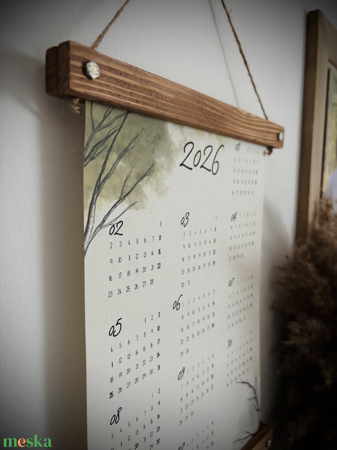 Éves naptár fa képtartóban  - otthon & életmód - dekoráció - fali és függő dekoráció - falinaptár & öröknaptár - Meska.hu