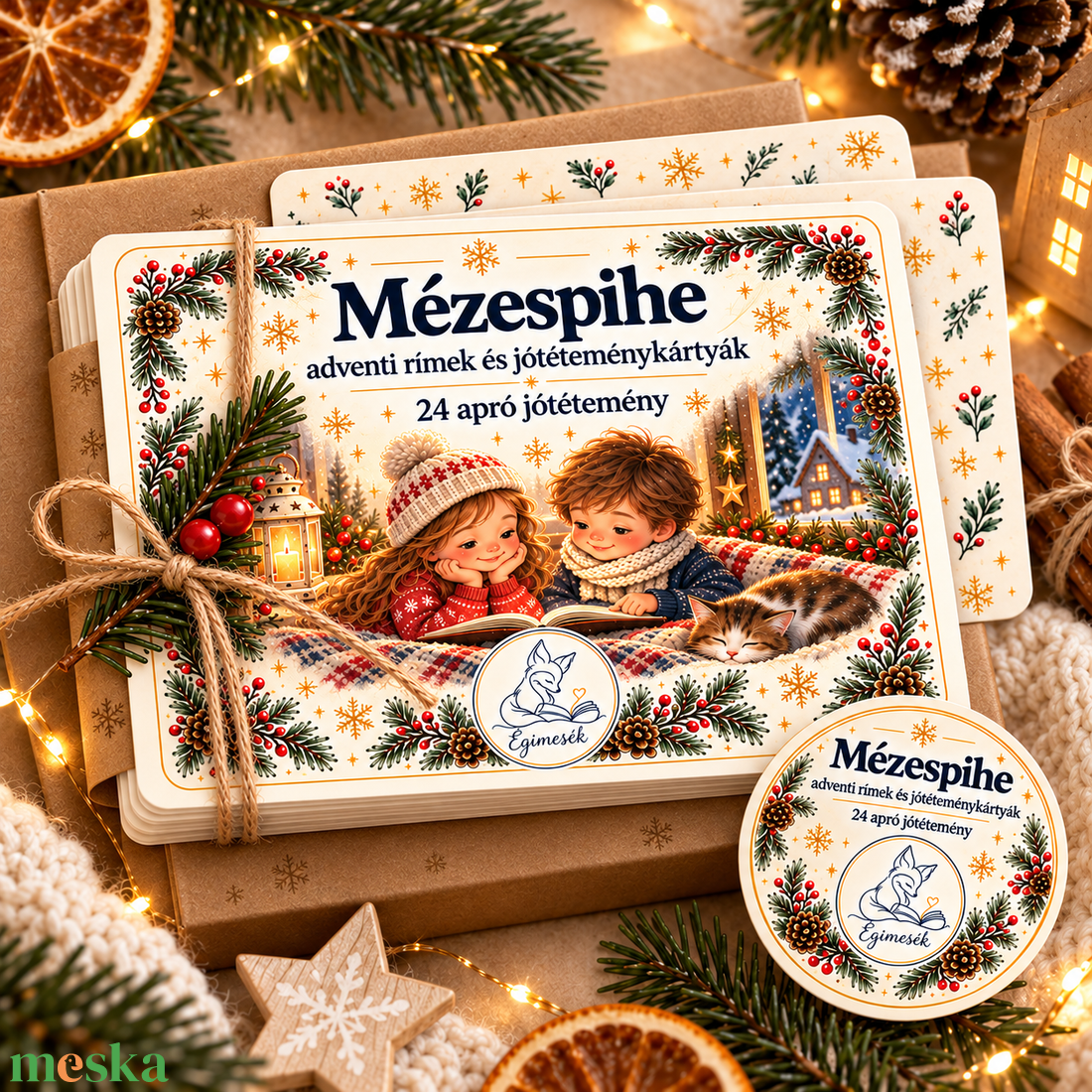Mézespihe � adventi rímek és jótéteménykártyák - játék & sport - készségfejlesztő és logikai játék - oktató játékok - Meska.hu