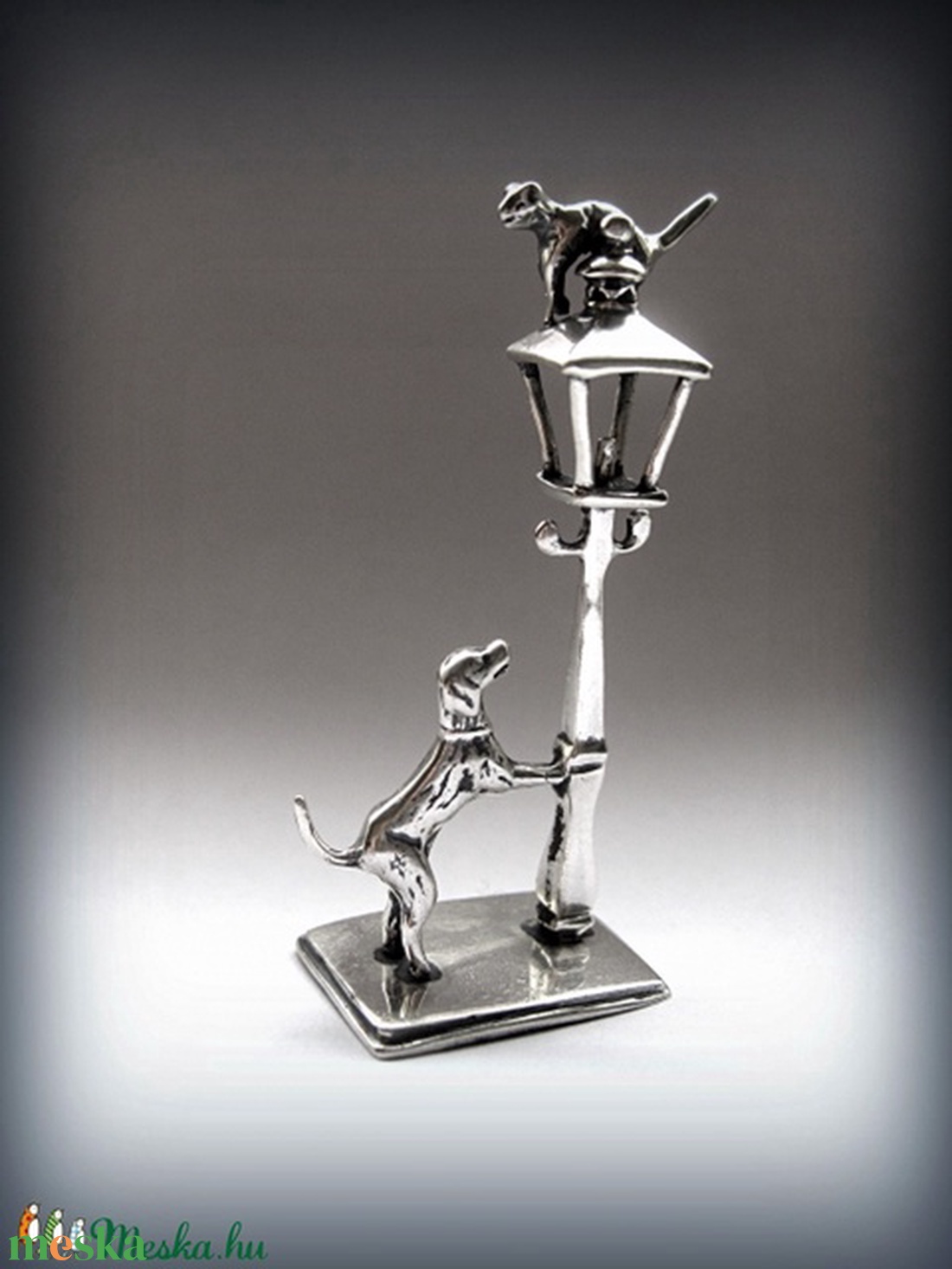 ÚJDONSÁG! Miniatűr ezüst dísztárgy. Kutya és macska -  - Meska.hu