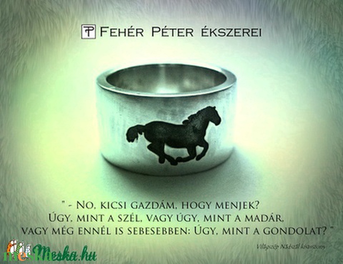 Lovas gyűrű egyedi felirattal -  - Meska.hu