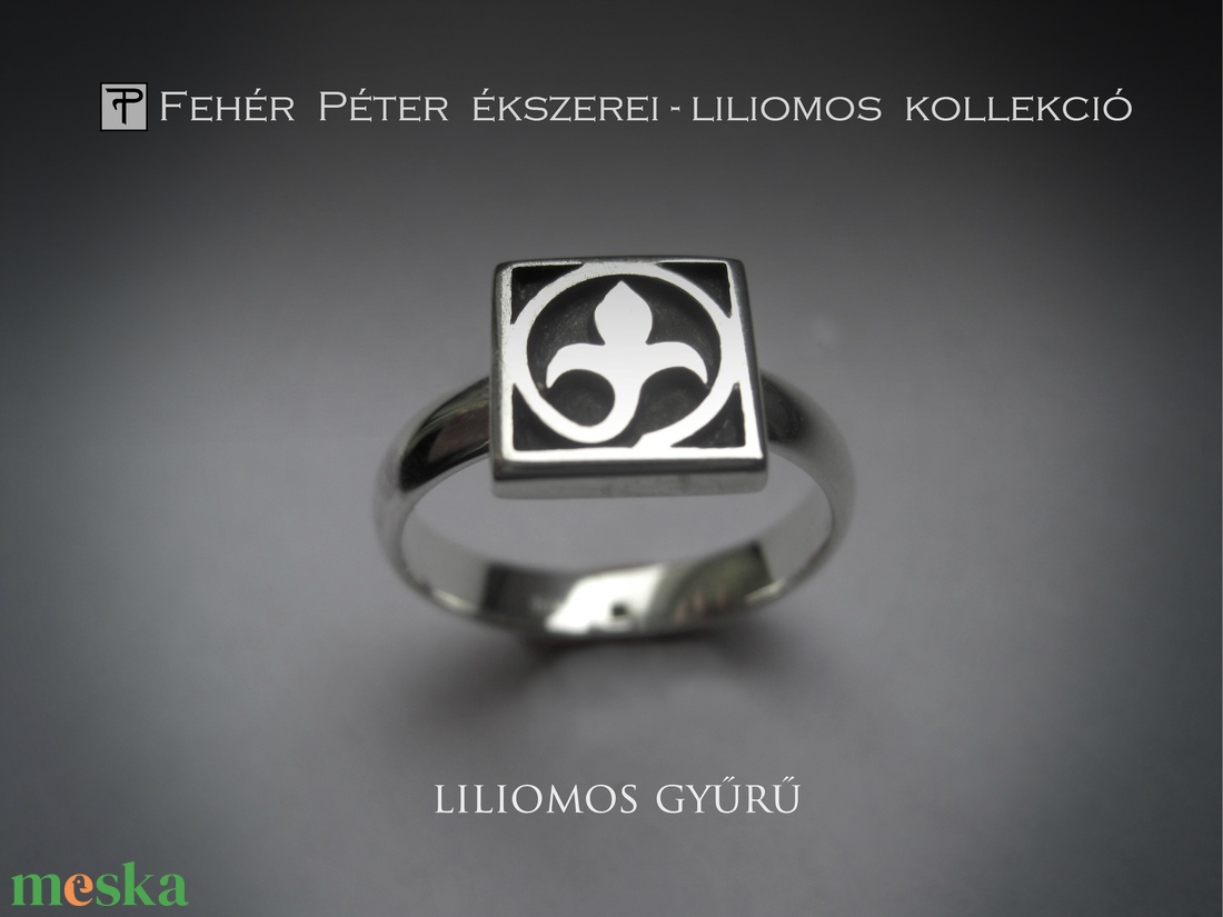 Liliom, liliomos gyűrű ezüstből, egy kockás - ékszer - gyűrű - statement gyűrű - Meska.hu Liliom, liliomos gyűrű ezüstből, egy kockás - ékszer - gyűrű - statement gyűrű - Meska.hu