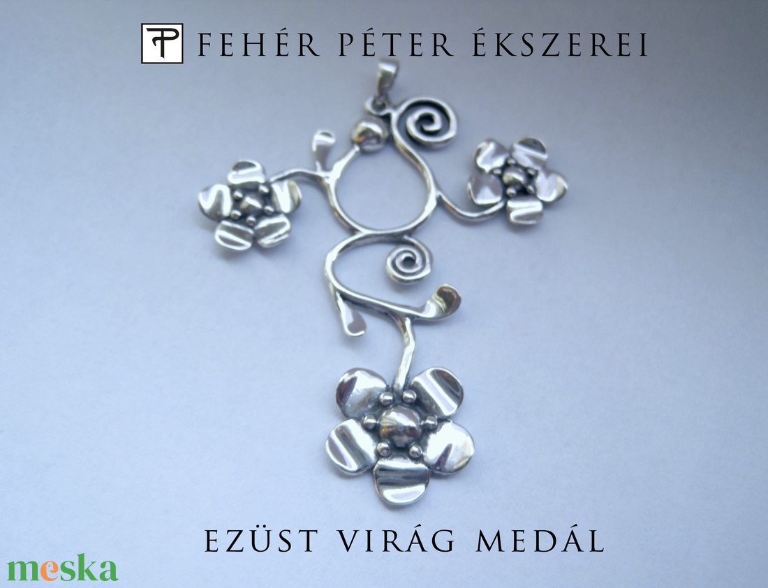 Különleges virágos ezüst medál - ékszer - nyaklánc - medál - Meska.hu Különleges virágos ezüst medál - ékszer - nyaklánc - medál - Meska.hu