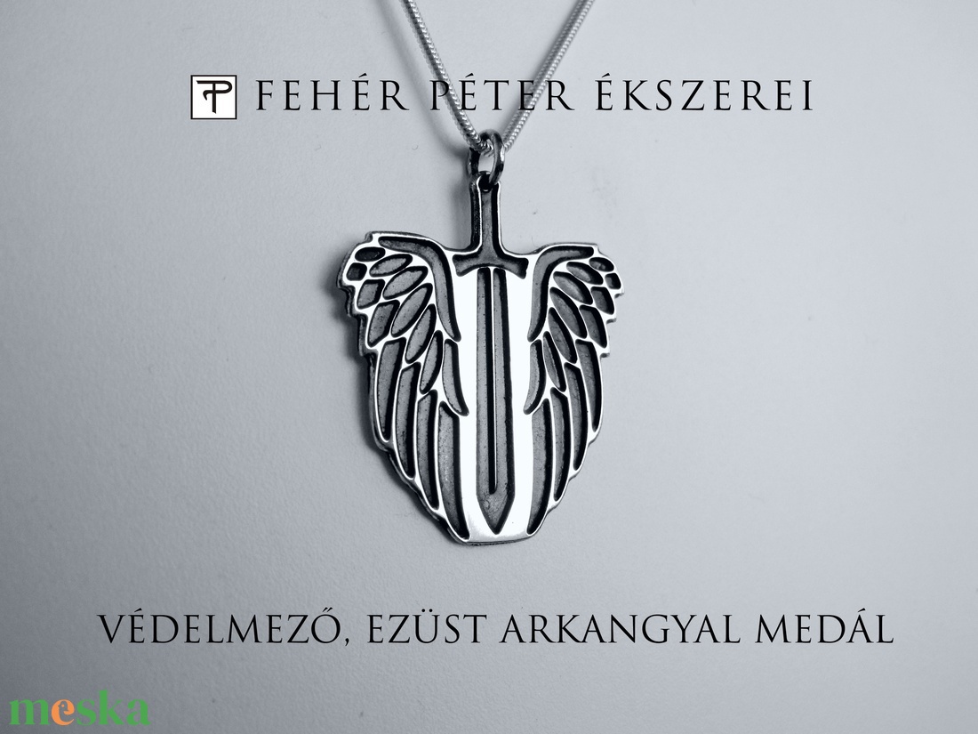 Védelmező, ezüst arkangyal medál - ékszer - nyaklánc - medál - Meska.hu Védelmező, ezüst arkangyal medál - ékszer - nyaklánc - medál - Meska.hu
