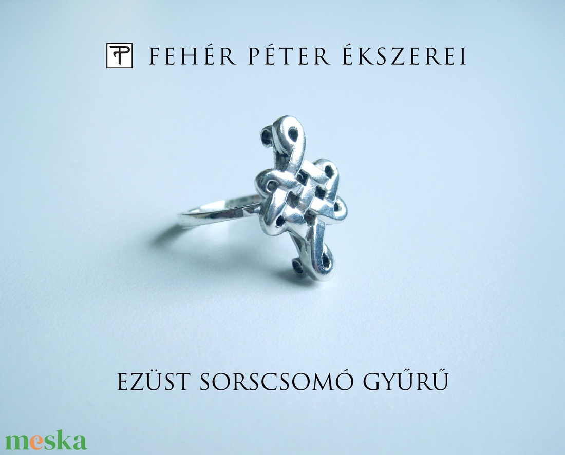 Végtelen csomó, tibeti sorscsomó gyűrű - ékszer - gyűrű - fonódó gyűrű - Meska.hu