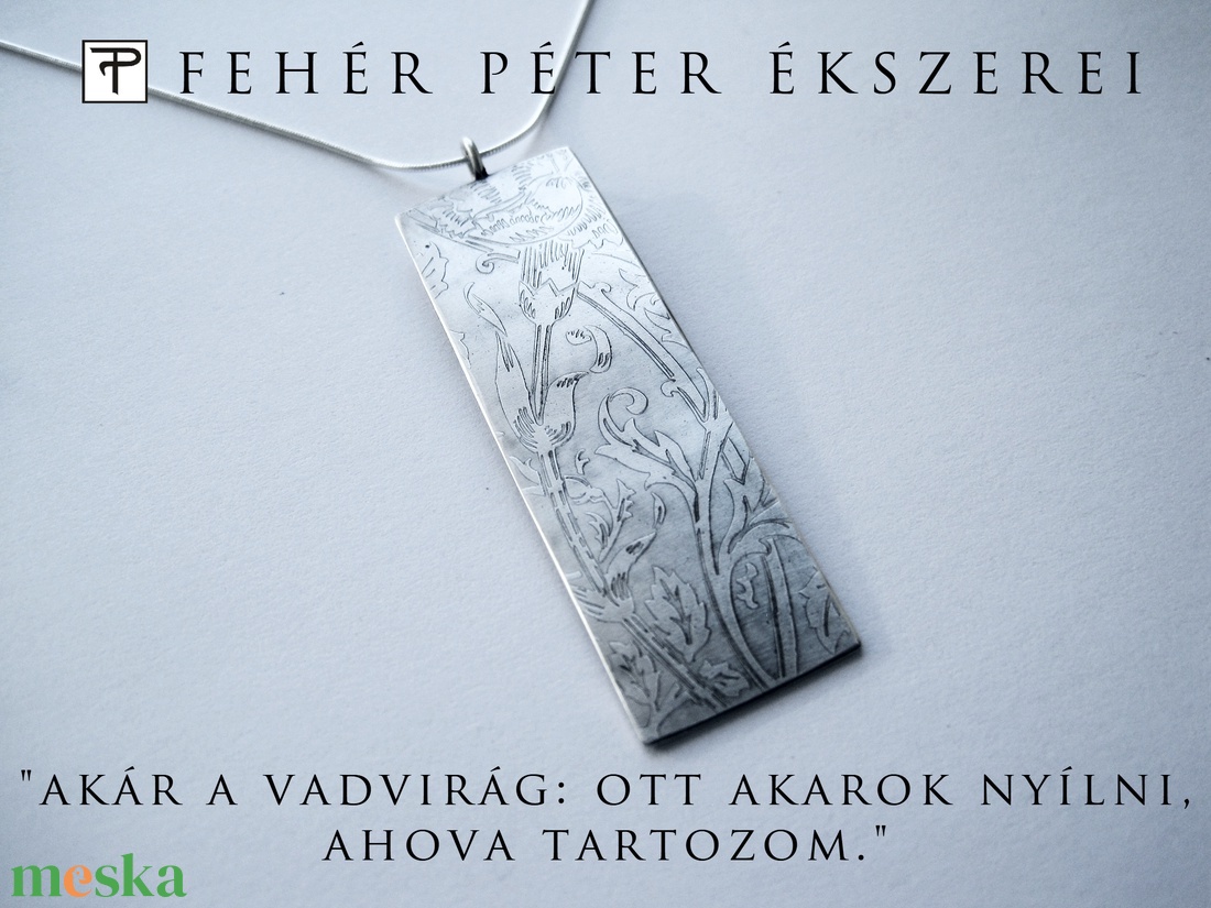 Vadvirágok - egyedi ezüst medál - ékszer - nyaklánc - medál - Meska.hu