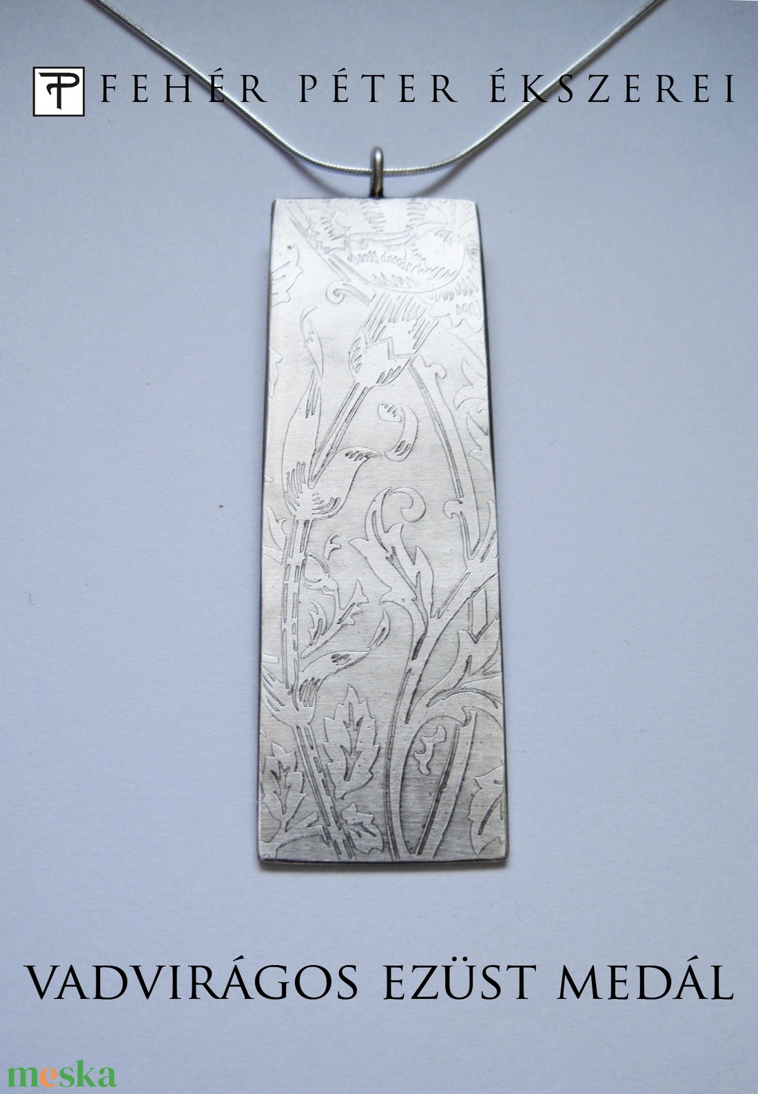 Vadvirágok - egyedi ezüst medál - ékszer - nyaklánc - medál - Meska.hu