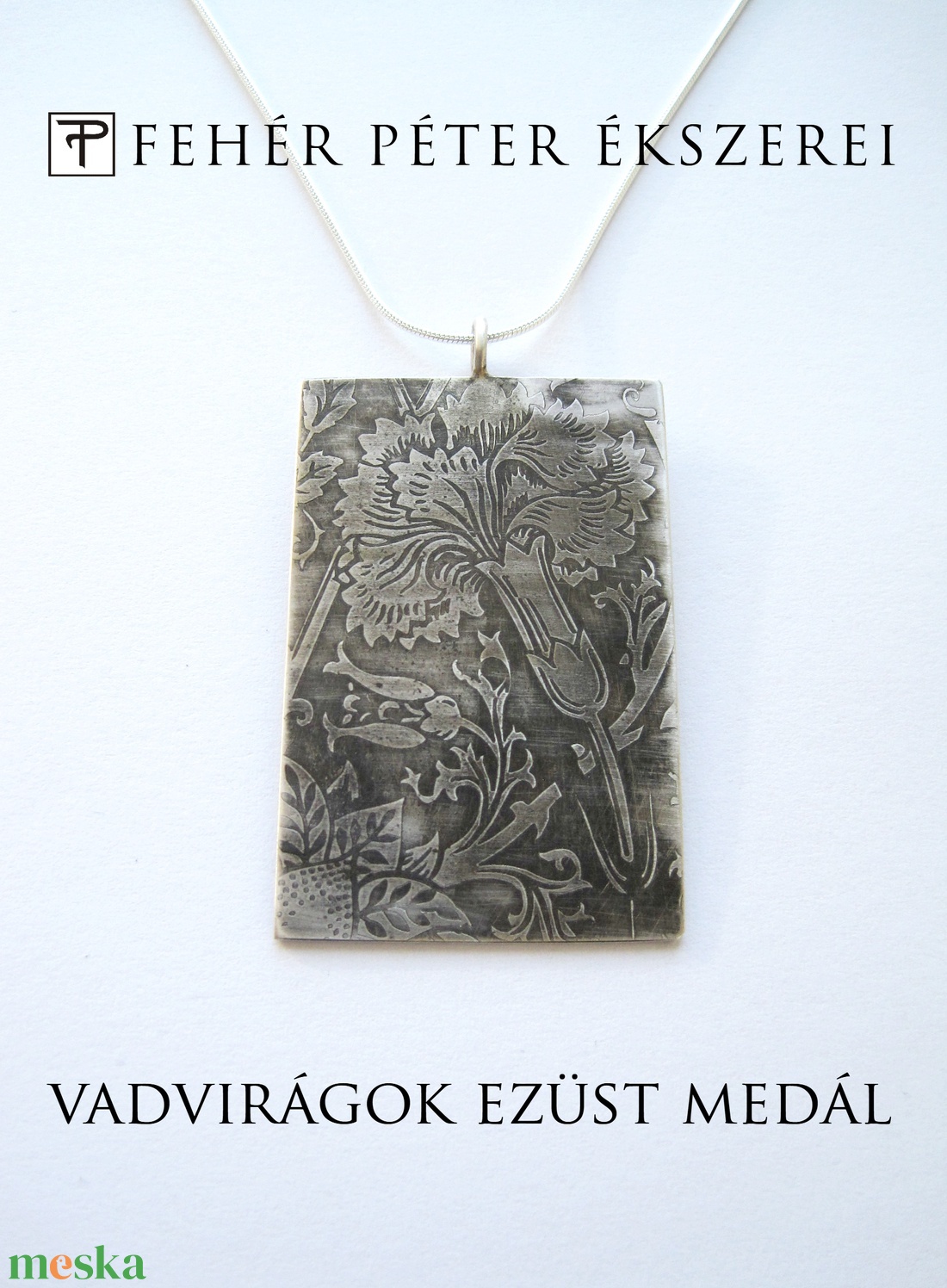 Vadvirágok - egyedi ezüst medál - ékszer - nyaklánc - medál - Meska.hu