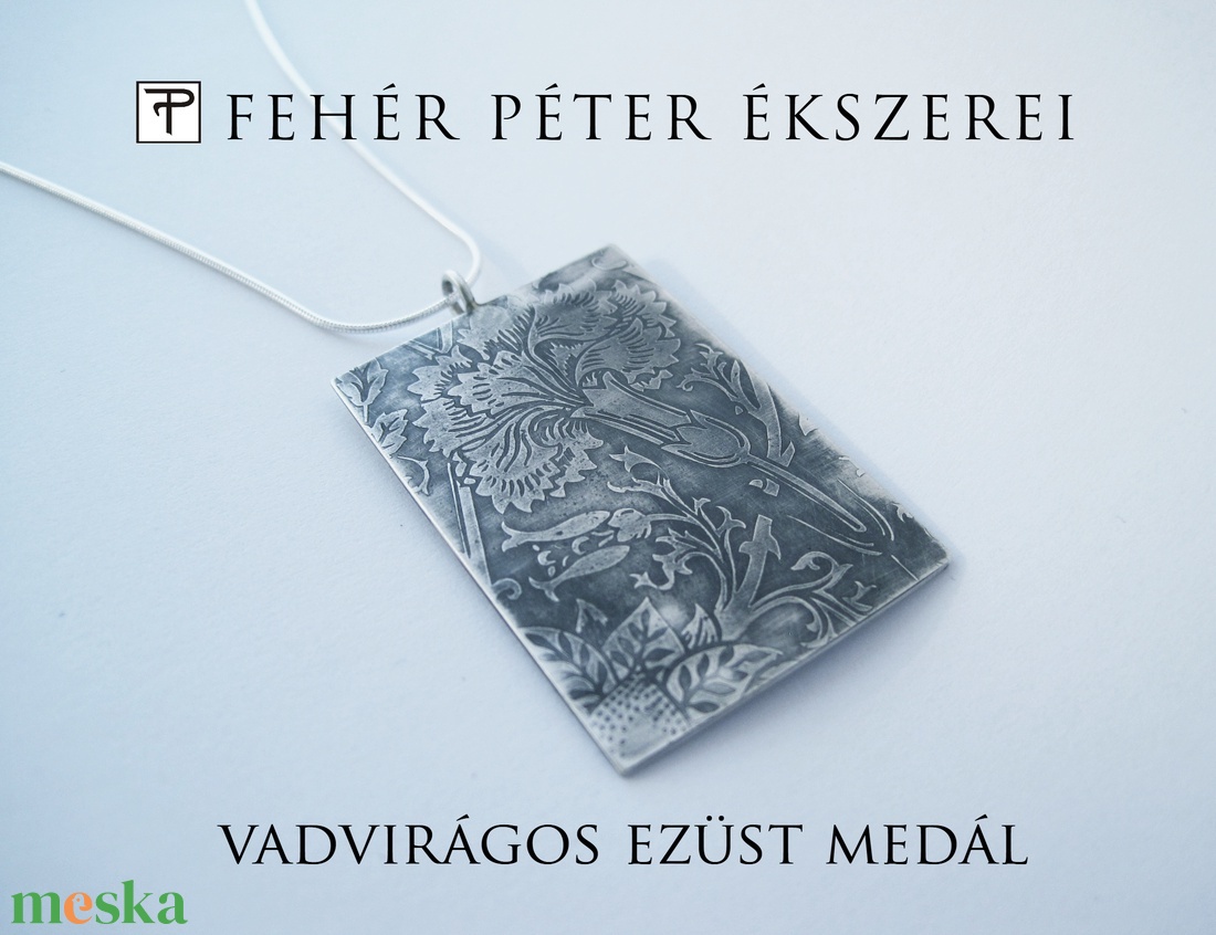 Vadvirágok - egyedi ezüst medál - ékszer - nyaklánc - medál - Meska.hu